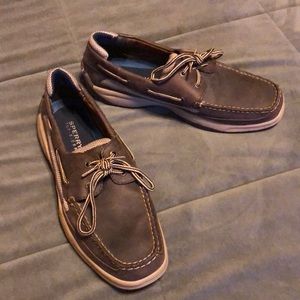 Dark brown leather Sperry shoes